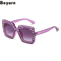 boyarn 2022 new childrens sunglasses fashion box diamond sunglasses korean version rhinestone ocean piece childrens sunglasses