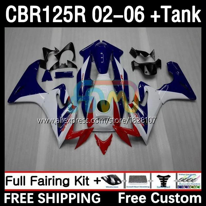 

+Tank For HONDA CBR-125R CBR125RR CBR 125 125R 44No.9 CBR125R 02 03 04 05 06 125CC 2002 2003 2004 2005 2006 Fairing white glossy