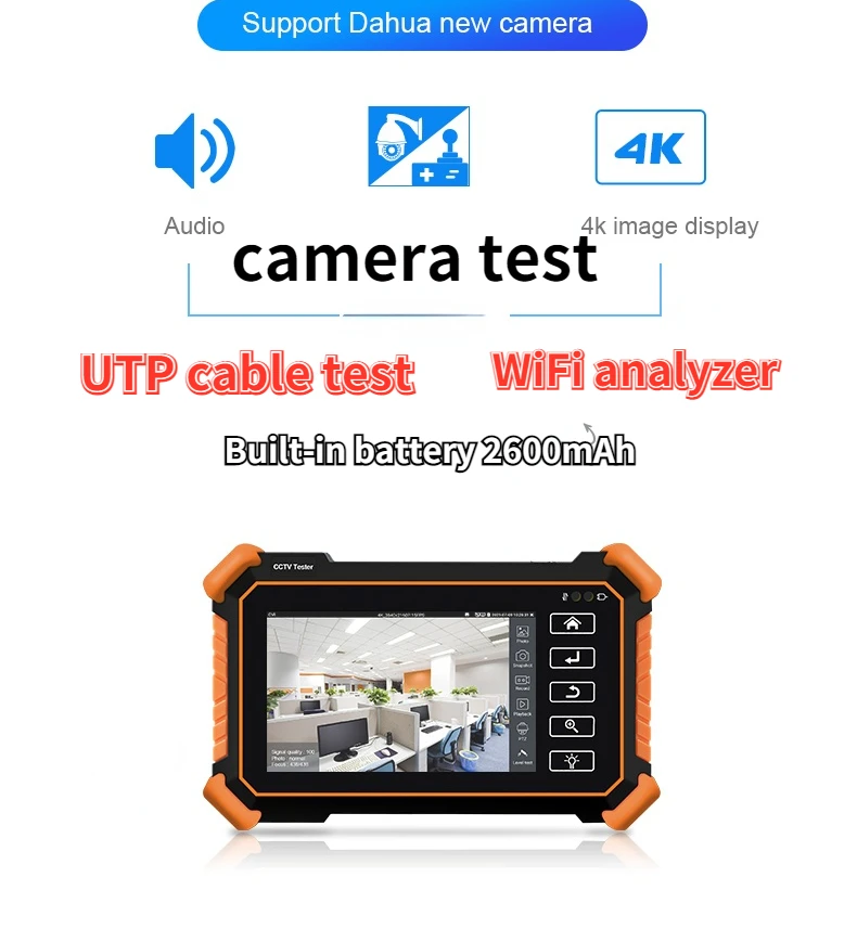 

Professional IPC1900 IPC camera test monitor for 4k 8mp wifi camera tester monitor WiFi analyzer UTP network cable sorting test