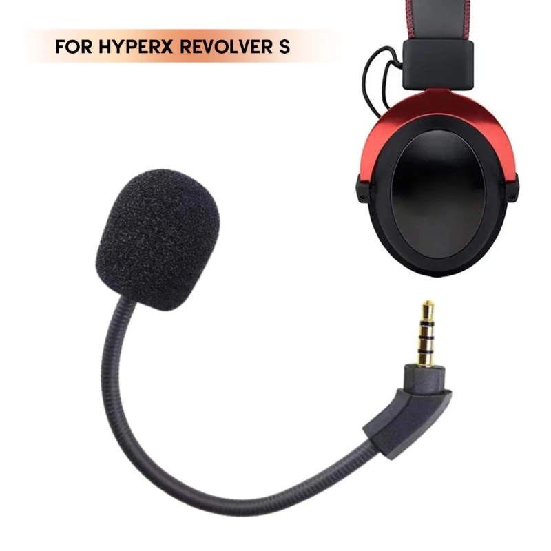 

Black Replacement Microphone for Cloud Revolver S Gaming Headset Enhanced Communication, Stylish Designs Plug and Use Dropship