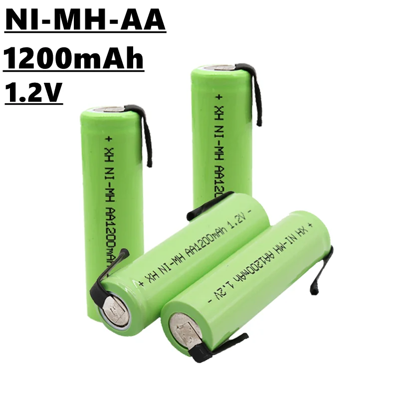 

AA NiMH rechargeable battery, 1.2V, 1200mAh, with welding pins, stable and safe charging, suitable for electric toothbrush