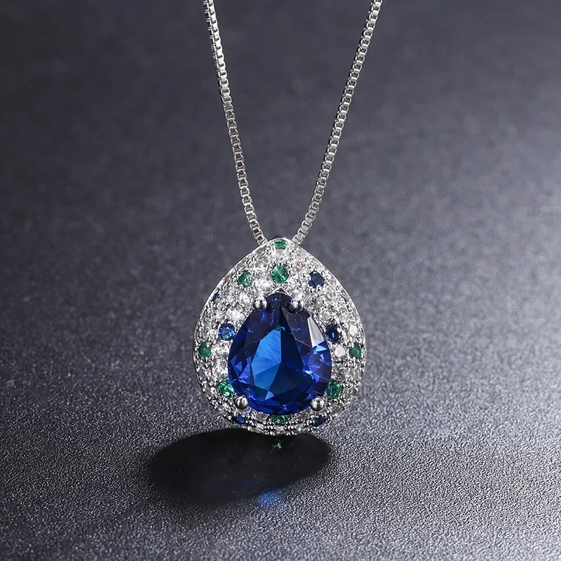 SrJewelry Европейский и американский стиль имитация танзанийского сапфира в форме