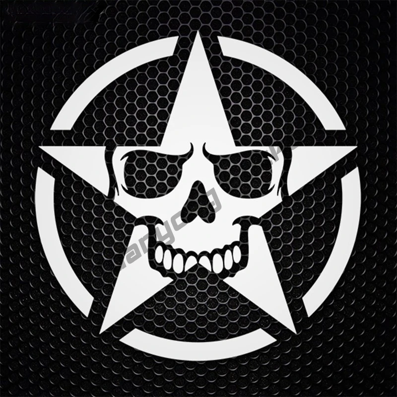 

Personalized Military Skull Star Funny Car Sticker Vinyl Decals Bumper Window Camper Truck Car Body Decals Accessories KK13x13cm