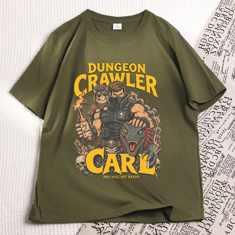 Фото Футболки с графическим принтом Princess Donut and Mongo, футболка Dungeon Crawler Carl, повседневные хлопковые футболки с круглым вырезом и принтом, с короткими рукавами №4