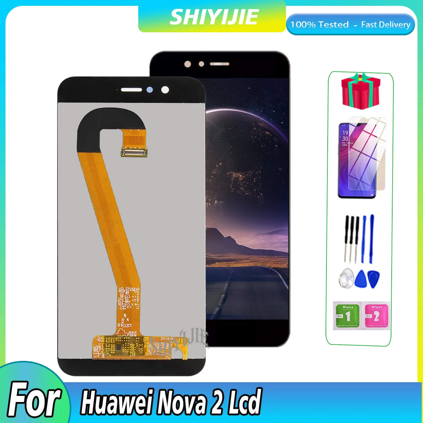 

5.0" Original LCD For Huawei Nova 2 Lcd Display Touch Screen Digitizer Panel PIC-AL00 PIC-TL00 PIC-LX9 Nova2 With Frame Assembly