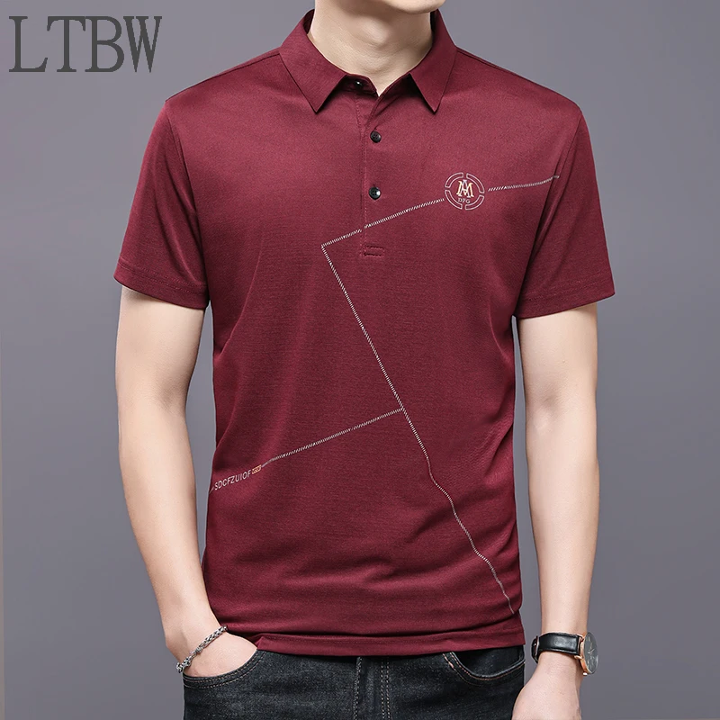 Новая мужская рубашка-поло LTBW с коротким рукавом на весну и лето повседневная