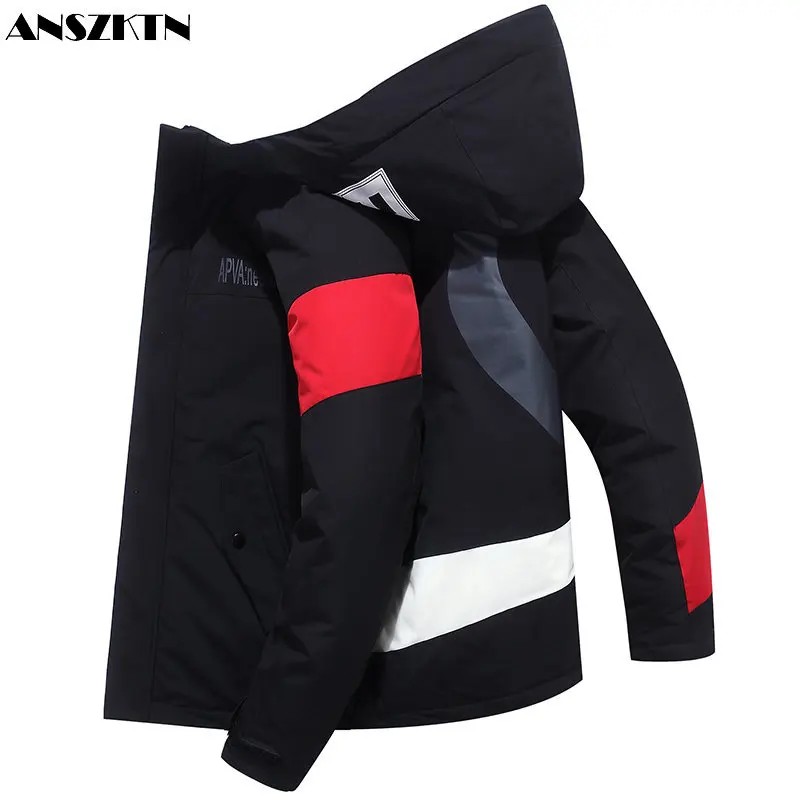 

ANSZKTN Short winter trend hooded jackets for couples new thick warm down jackets