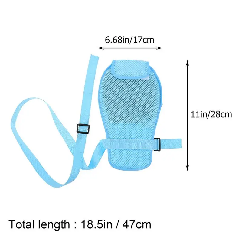 4pcs Safety Restraint Gloves Breathable Elder Dementia Finger Control Mitts (Sky-blue) | Красота и здоровье