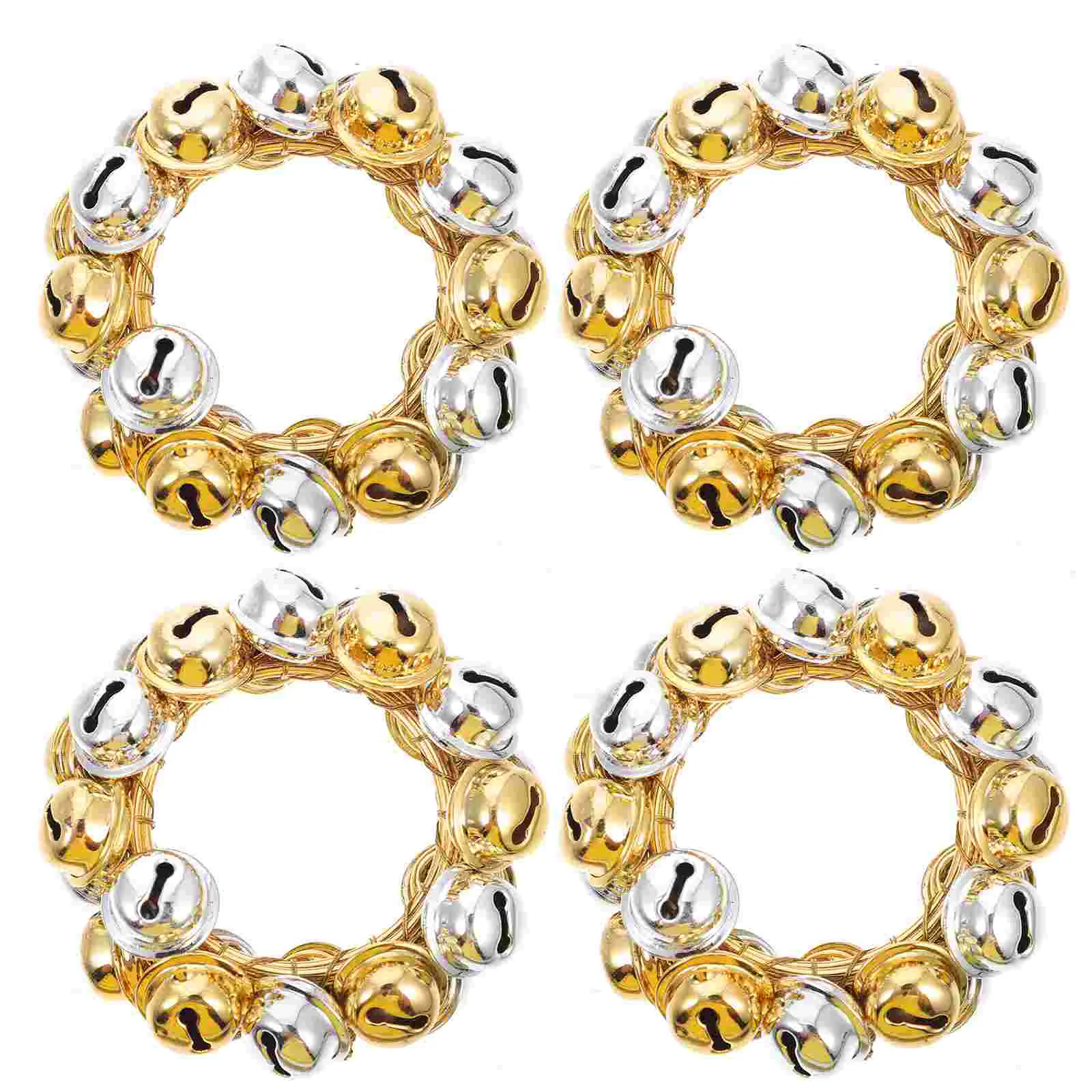 

Napkin Christmas Rings Bell Ring Holder Jingle Holiday Buckle Bells Wreath Serviette Holders Table Metal Band Ties Clasps