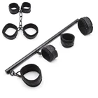 Набор для БДСМ бондажа из нержавеющей стали Регулируемый разделитель стержень наручники с кружевом наручники манжеты на лодыжку Фетиш фиксаторы секс-игрушки для пар