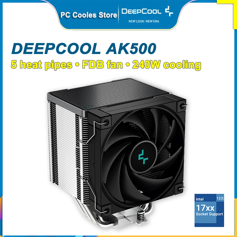 

DEEPCOOL AK500 5 Heatpipes CPU Air Cooler FDB PWM Quiet Fan For LGA1700 2066 2011 115X 1200 AM4 With Speed Reduction Line