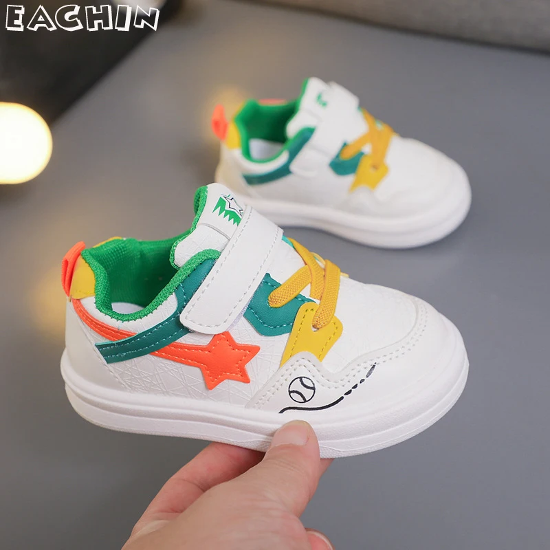 

Детские кроссовки, Детская уличная обувь для малышей, модный дизайн, белая Нескользящая повседневная обувь для мальчиков, детские дышащие кроссовки