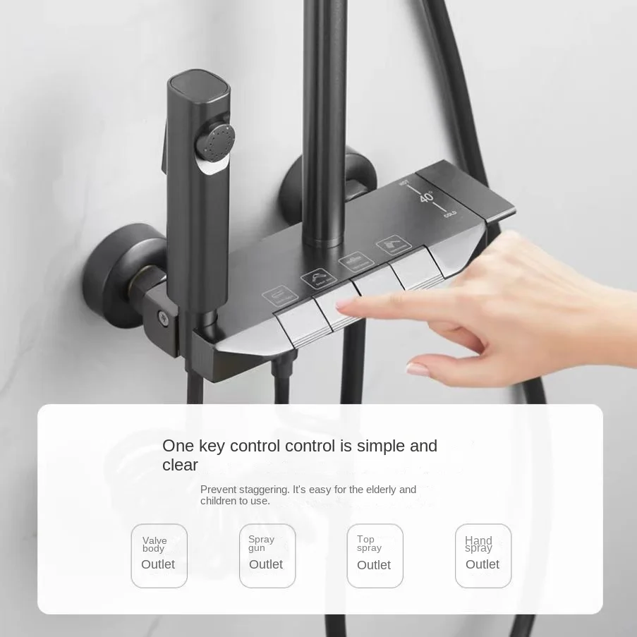 Дождевой душ бытовой универсальный набор цифровой дисплей постоянная