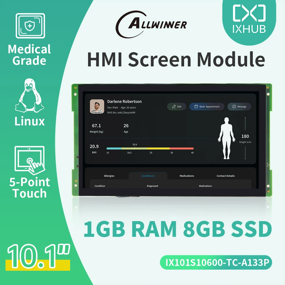 IXHUB Новое поступление 10 1 дюймовый Android дисплей 1024*600 пикселей HD Android10 OS емкостный