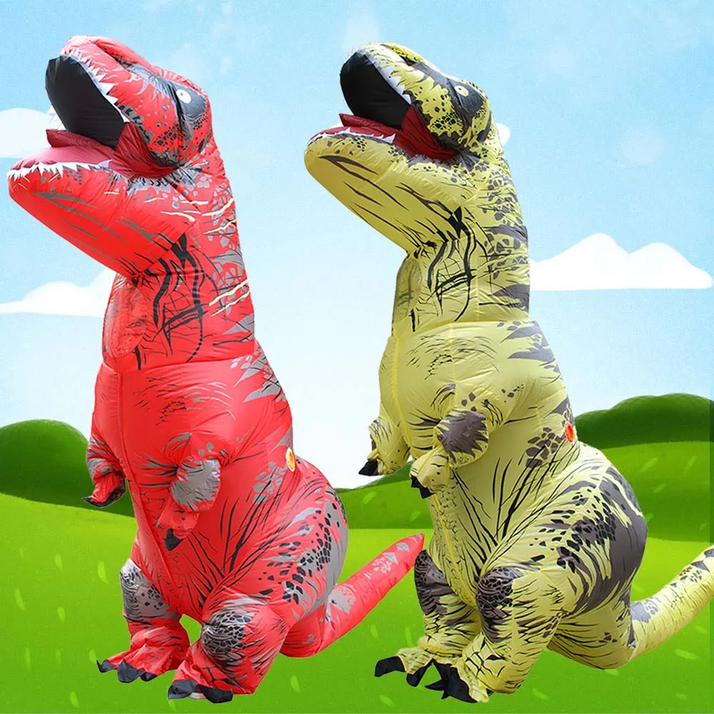 Аниме надувной костюм T-REX Косплей костюмы динозавр маскарадный талисман карнива