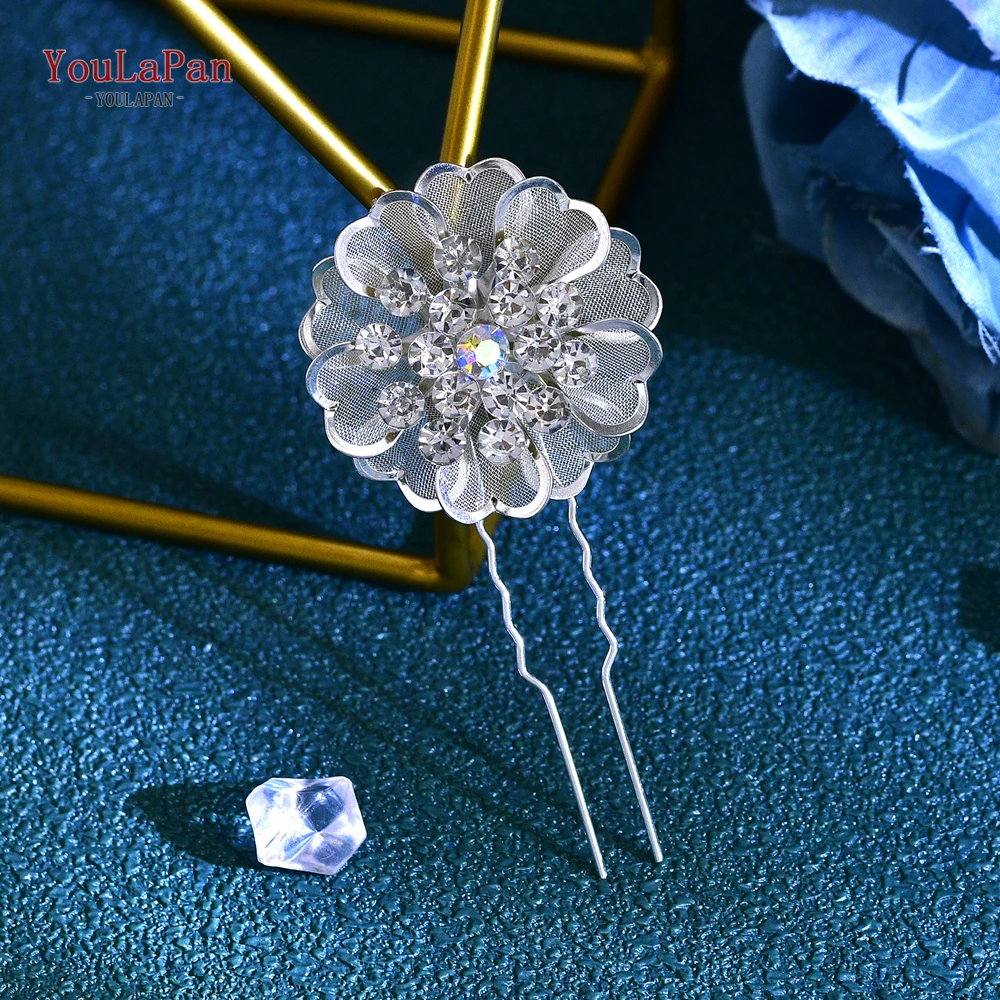 U-образная шпилька для волос YouLaPan Bride из сплава с цветами элегантная женская