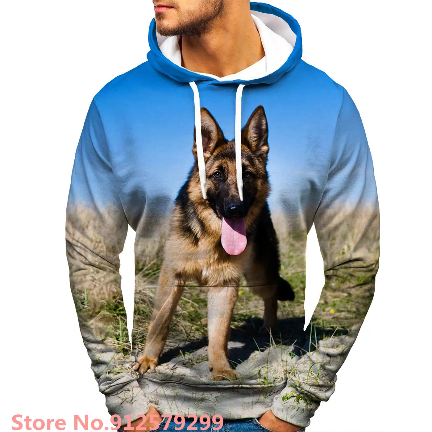 Funny Animal Dog Printed Hoodie Men 2022 New Mens Hip Hop Hooded Sweatshirt Streetwear Fashion Tops for Young Men
