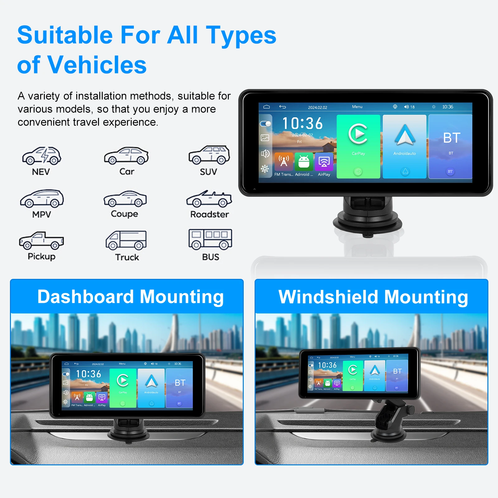 Podofo 6 86 &quotCarPlay монитор автомобиля Carplay Android Авто экран портативный умный плеер