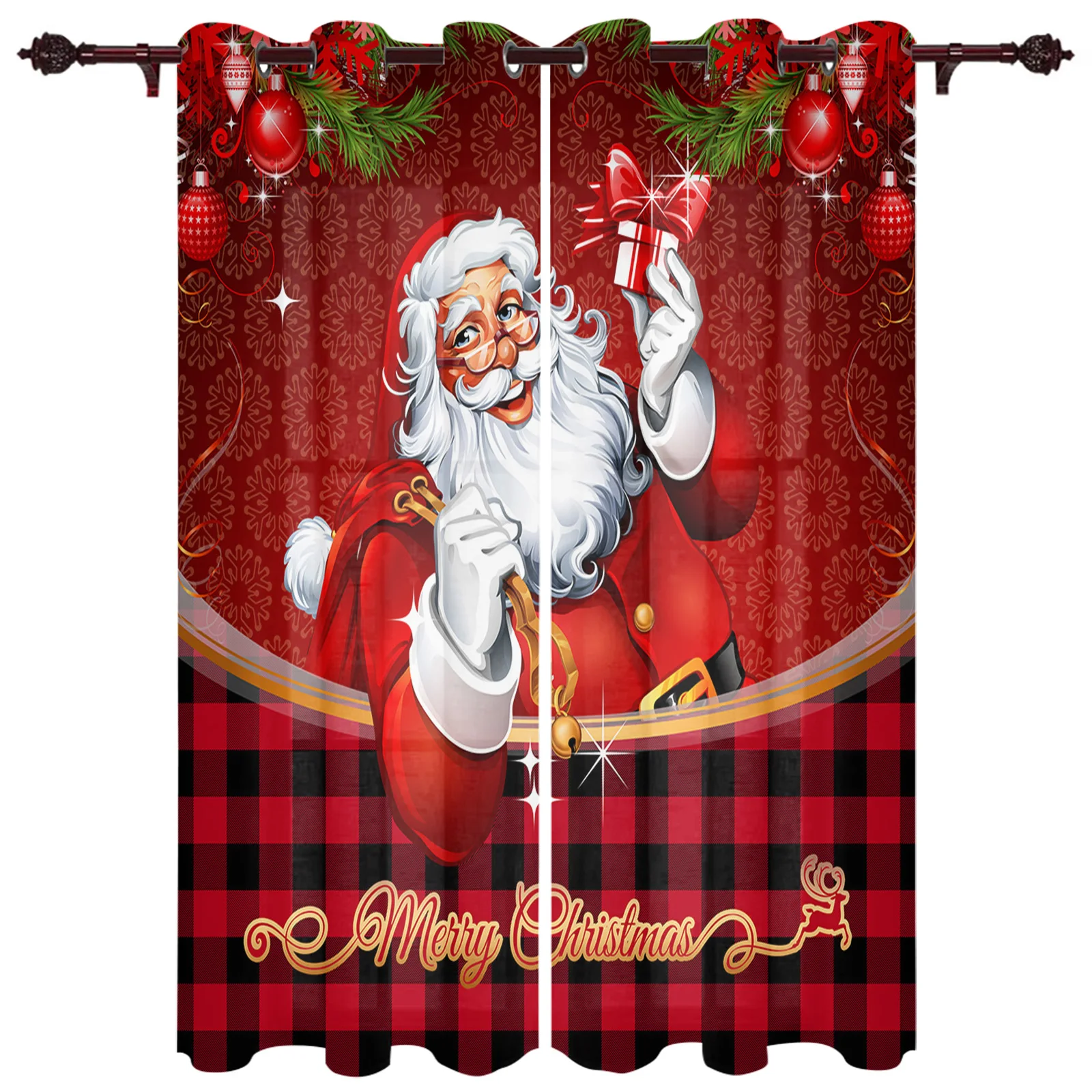 

Декоративная занавеска «Санта-Клаус» для гостиной, спальни, кухни