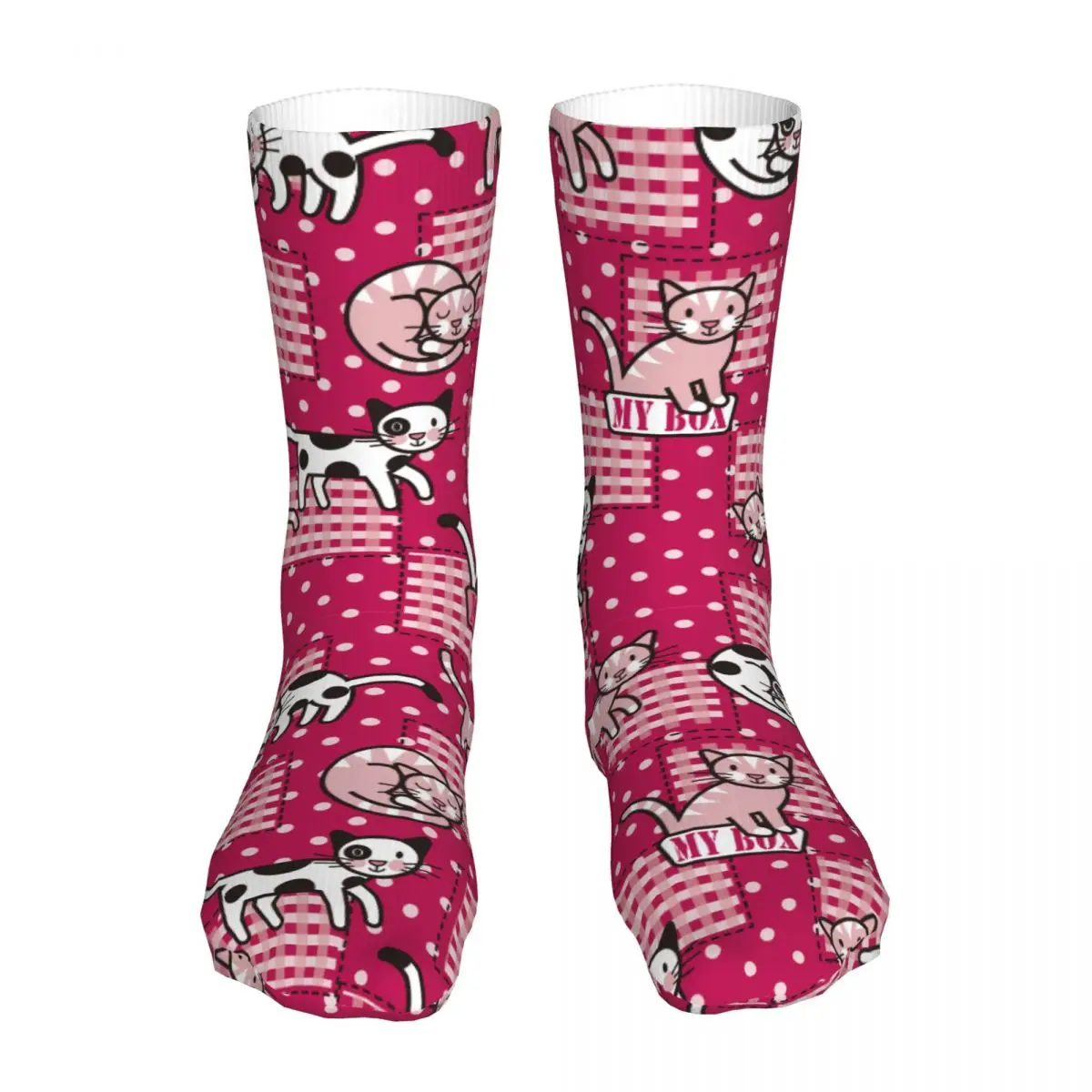 

Новинка, носки унисекс с рисунком кота и любви, зимние носки, теплые толстые вязаные мягкие Повседневные носки