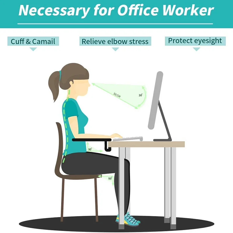 Подлокотник для компьютера регулируемый эргономичный клавиатуры и мыши |