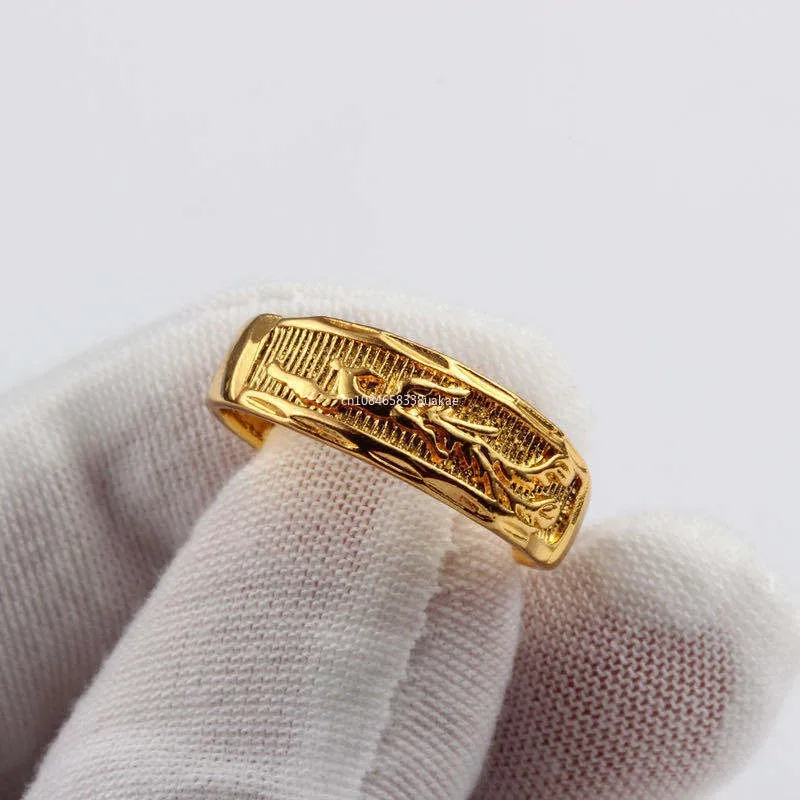 Золотое кольцо с полными звездами модель пары для мужчин и женщин драконом