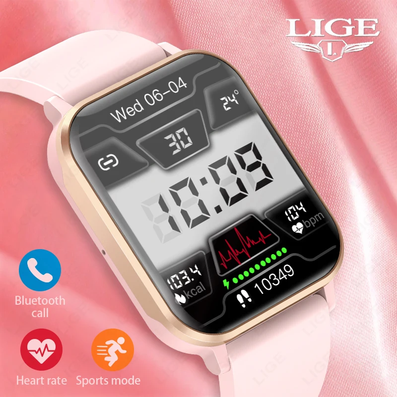 LIGE 2023 New Women Smart Watch Bluetooth Call Body Temperature 1.83