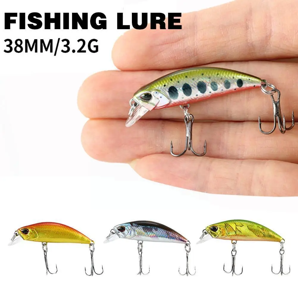 

Mini Sinking Minnow Wobblers Fishing Lures 3.8cm 3.2g Jerkbait Bait Artificial Hard Tackle Fishing Trout Crankbait Bass Pla G6E5