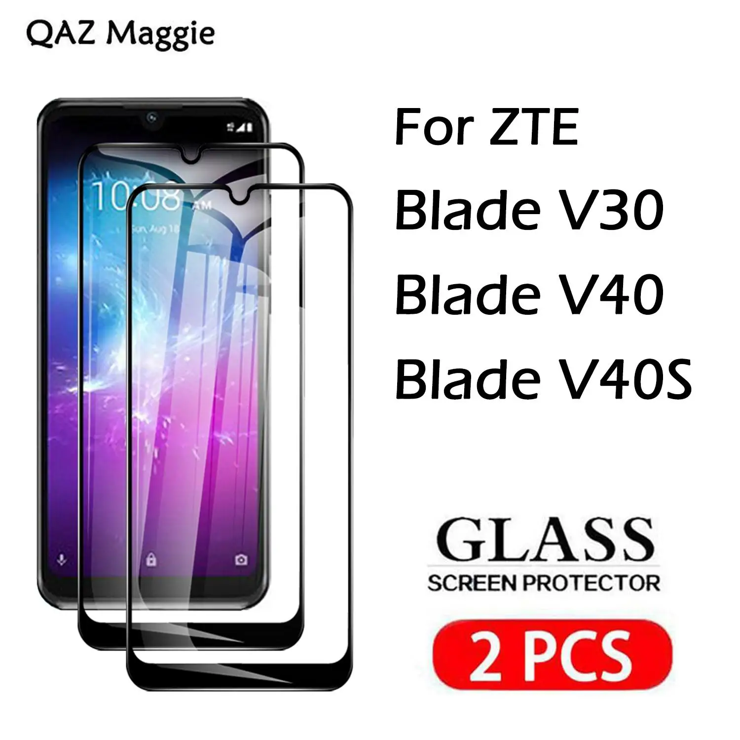 

2 шт. для ZTE Blade V30 V40 V40S Pro, стекло с полным покрытием, защита экрана, пленка из закаленного стекла