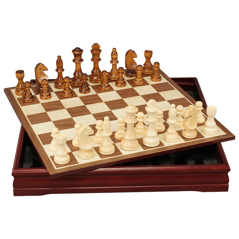 High Quality Chess Set Medieval Luxury Birch Solid Wood Chess Pieces Teaching Juegos De Mesa Para Familia Table Games LG50QL