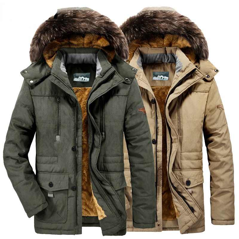 Men Parkas Winter Jacket Cotton Padded Warm Coat Military Male Hooded Fleece Thick Long Outwear Windbreaker Warm Jackets 6XL