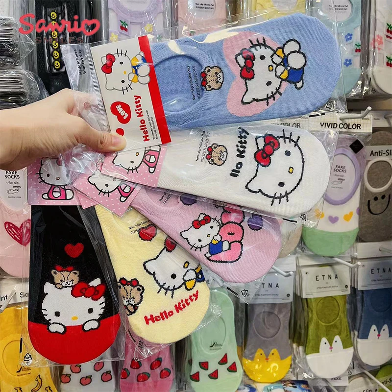 

Kawaii New Socks Hello Kittys Sanrio Anime Student Stockings Cute Summer Cotton Socks Invisible Socks Gifts Toys for Girls