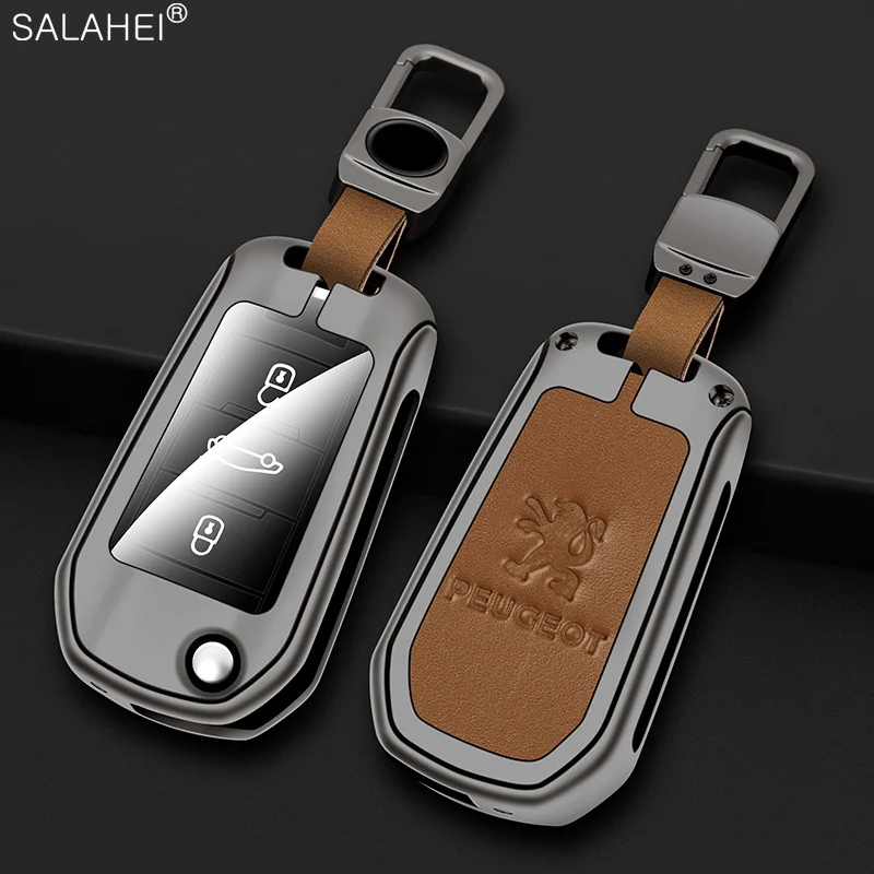 

Matel кожаный Автомобильный складной защитный чехол с 3 кнопками, чехол для ключа для Peugeot 508 208 308 2008 Citroen C4 Cactus, аксессуары