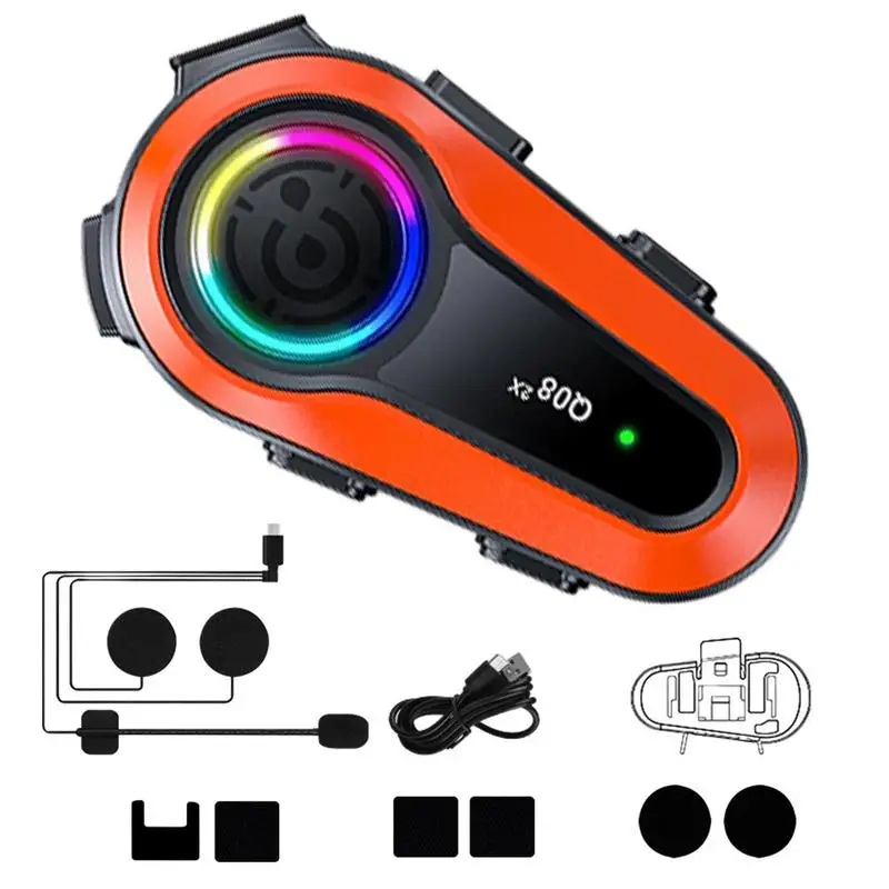 

Беспроводная мотоциклетная гарнитура, водонепроницаемая стерео гарнитура IPX6, гарнитура для шлема с поддержкой Bluetooth и шумоподавлением