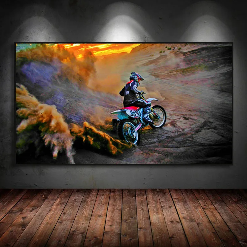 

Mountain Motorcycle Racing Poster Canvas Painting for Living RoomFashion Sports Motorcycle Bike Racing Biker Home Decoration
