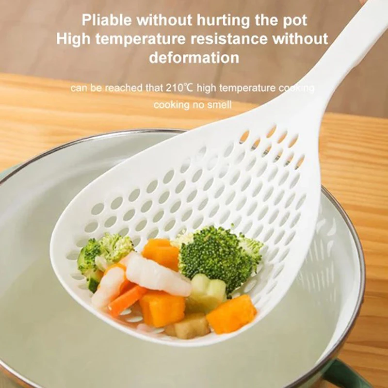 

1 PCS White Large-Capacity Spoon Withstand High Temperature Hung Dumplings Leaking Net Not Easy To Deform Kitchen Supplies