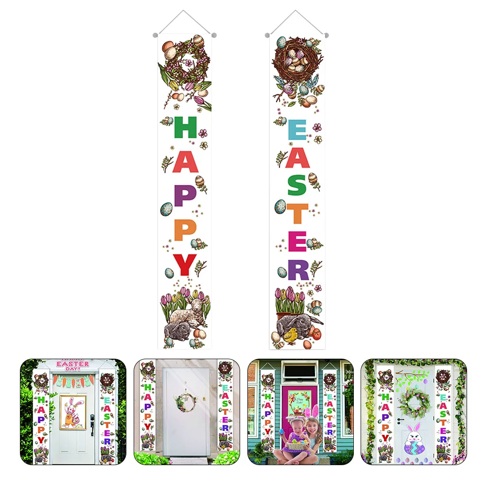 

1 Pair Decorative Practical Novel Porch Sign Door Banner for Home Party