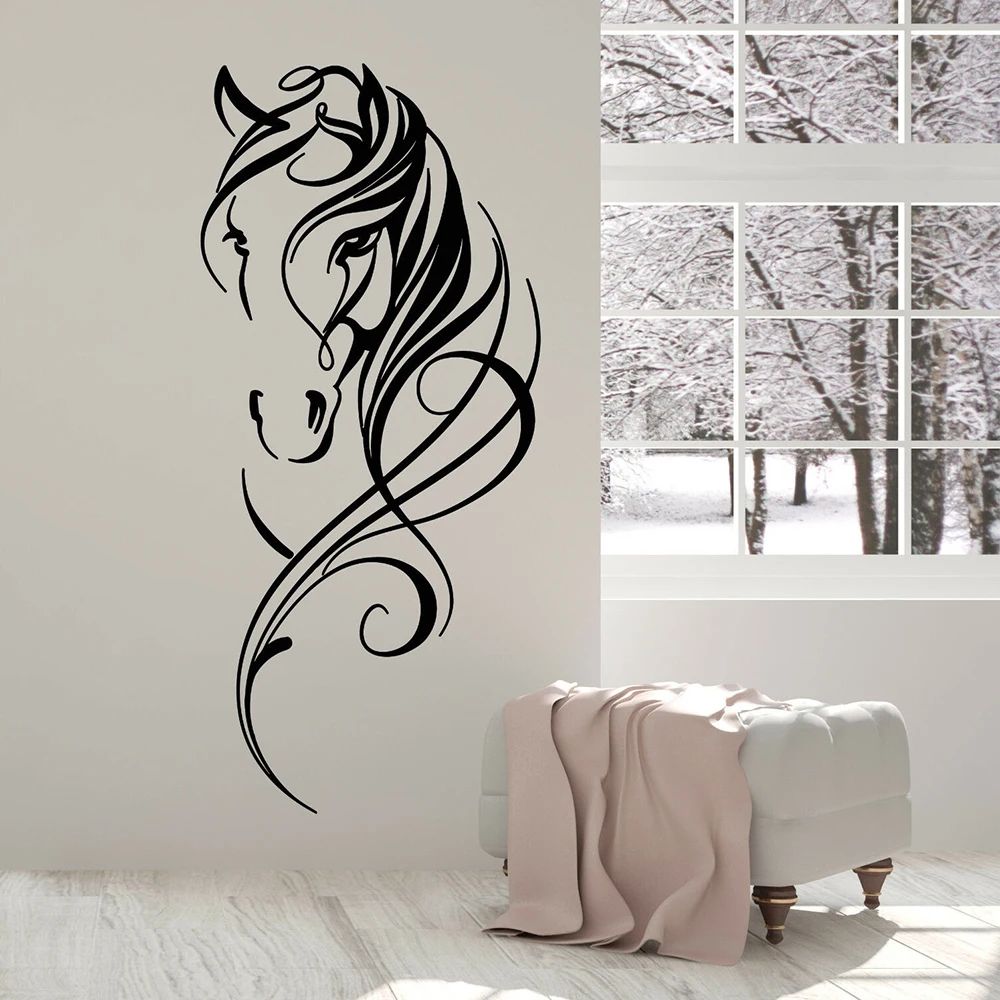 

Beautiful Horse Head Wall Sticker Vinyl Decal Pet Animal Art Decor Office For Living Room Chinese Style Decoration Mural