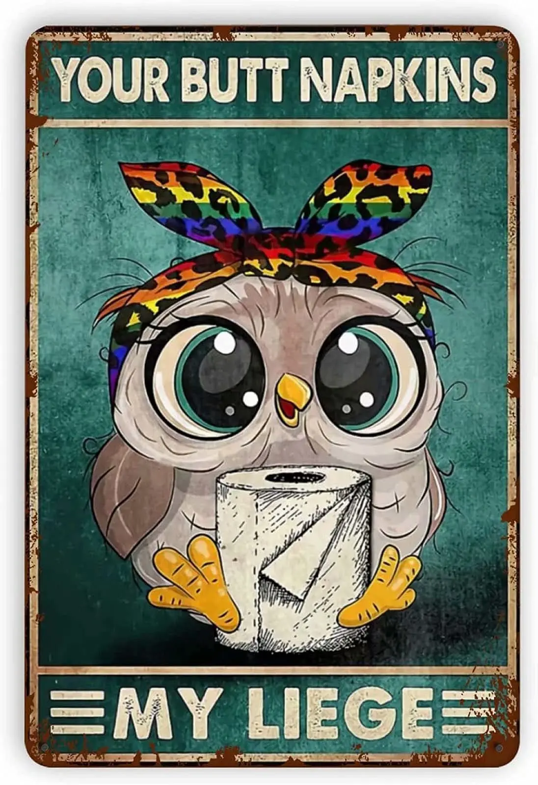 Винтажный металлический жестяной знак в стиле ретро с вашими ягодицами 8x12 дюймов