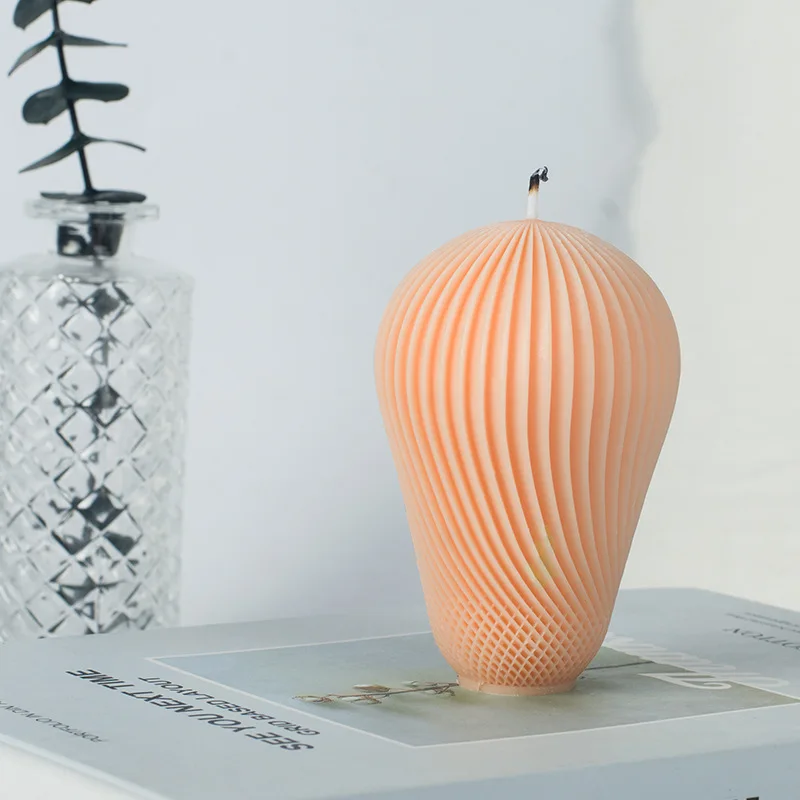 3D полосатая ваза силиконовая форма в виде столба для свечей искусственная