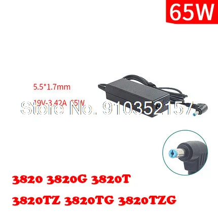 

Laptop Power AC Adapter For ACER 19V 3.42A 65W 5.5MM-1.7MM Power Charger 3820 3820G 3820T 3820TZ 3820TG 3820TZG
