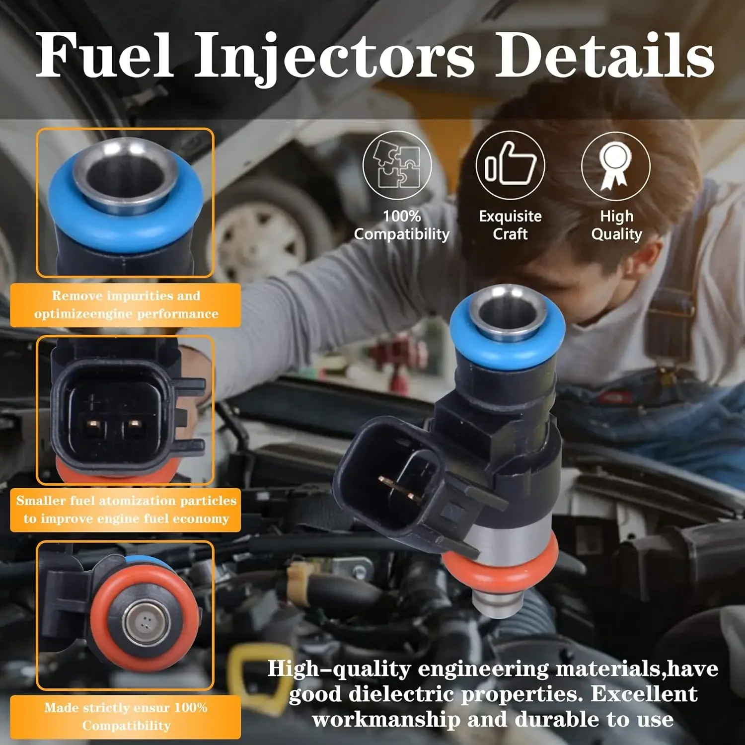 6 шт. топливные форсунки с 4 отверстиями совместимые Ford Taurus Fusion Flex Edge Mercury Sable Lincoln Maz