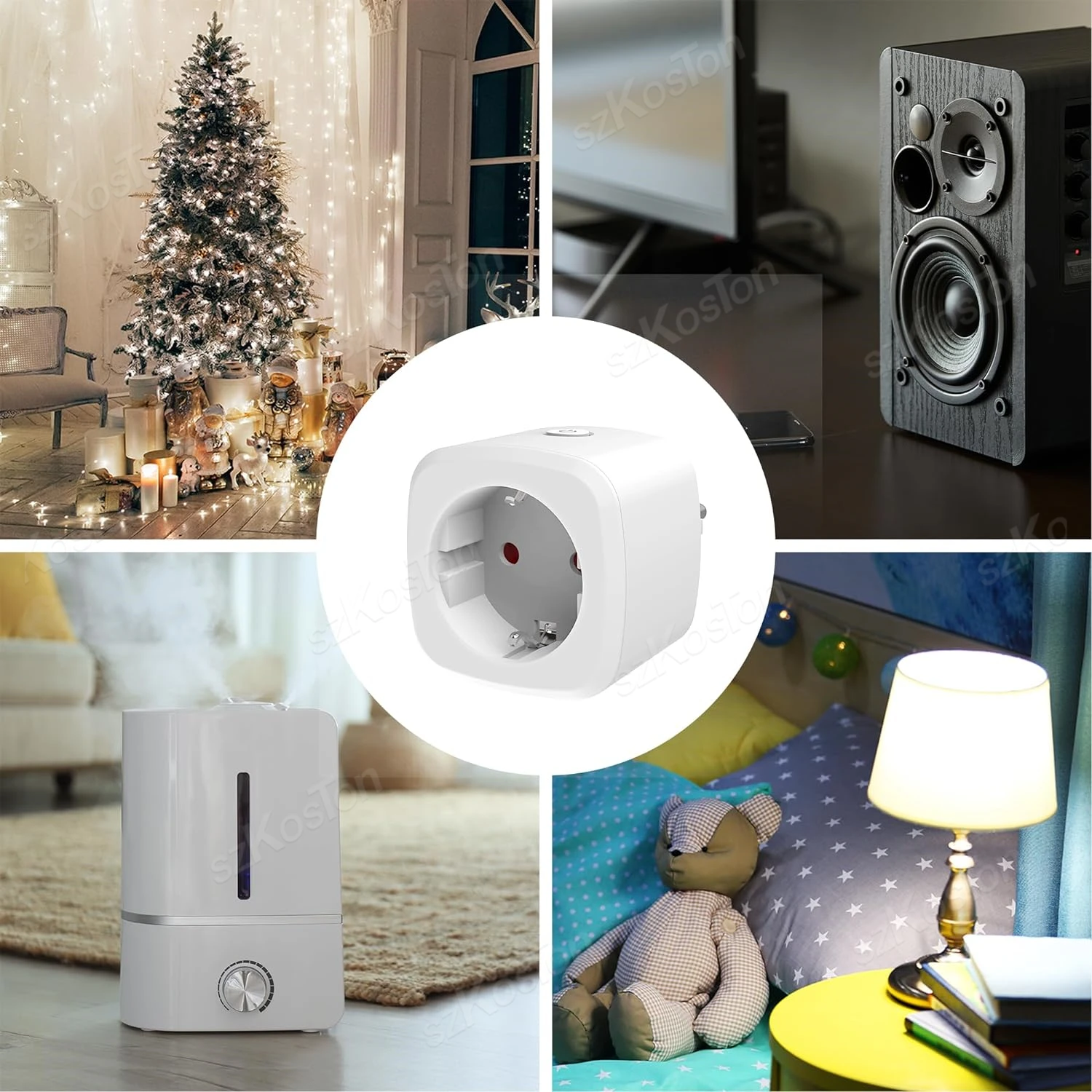 Matter 16A WiFi Smart EU Plug Socket APP Дистанционное управление Функция синхронизации Голос