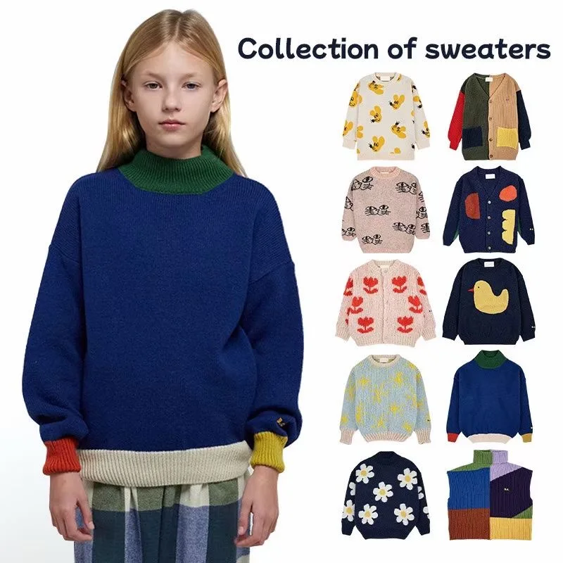

2023 AW BC Kids Clothes Jumper Cardigan Sweater Fashion Designer Children Boys and Girls Winter Warm Clothes Knit Clothes