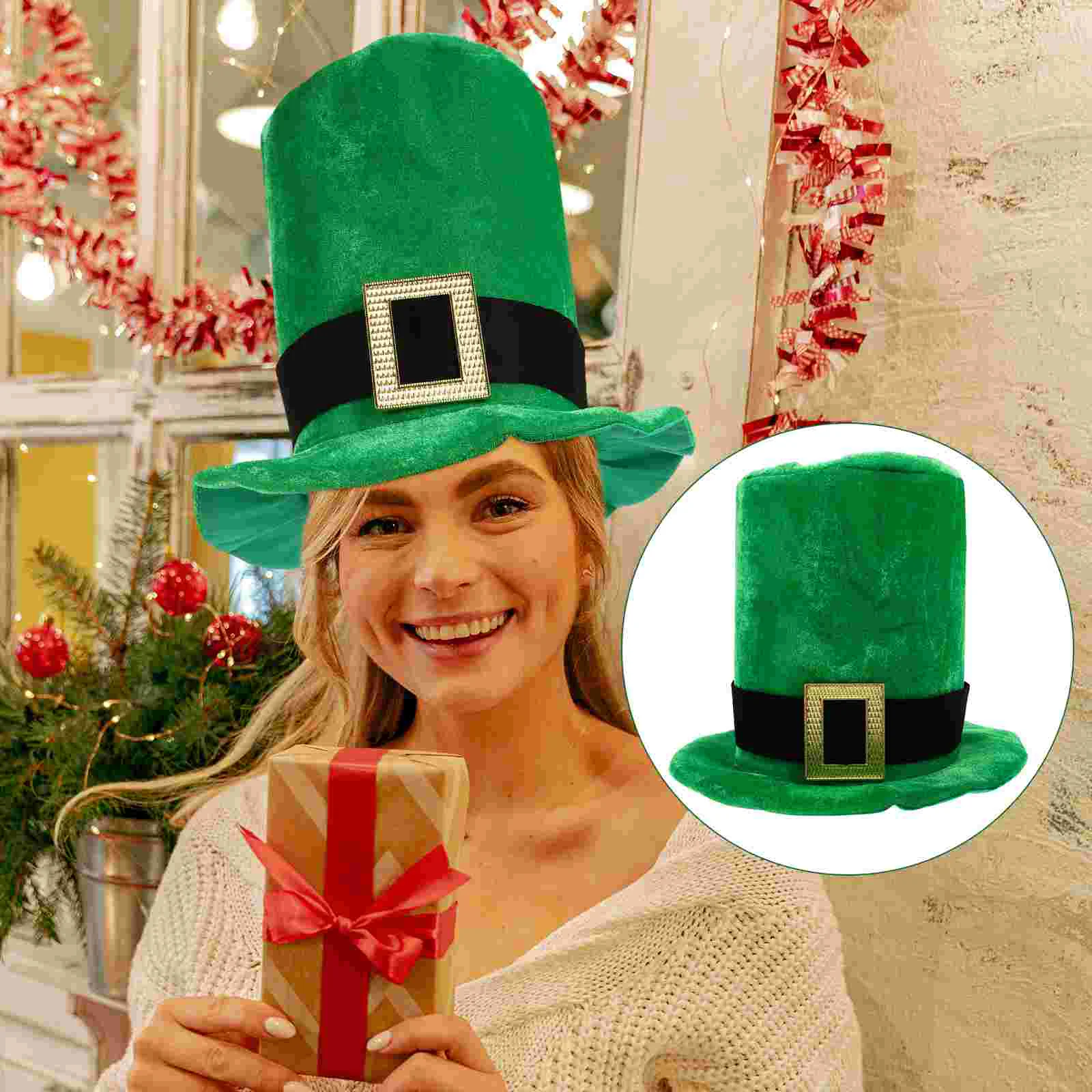 

Cosplay Costumes Patrick Funny Tops Hat Headband Green Velour Party Hats Velvet Festival