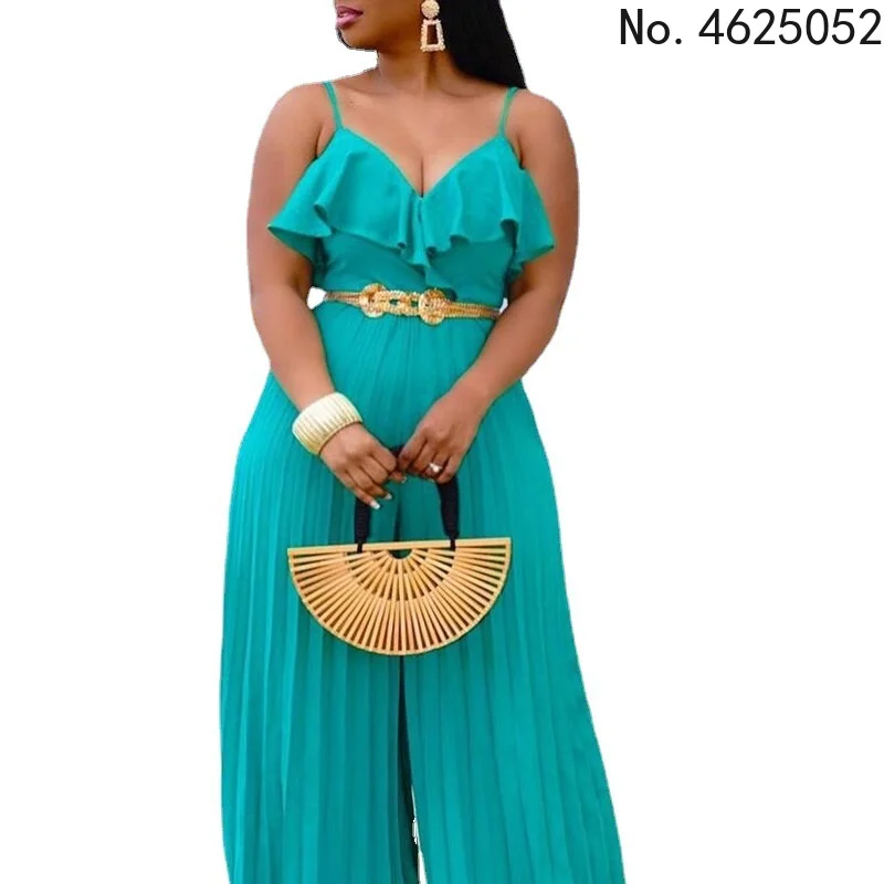 

Африканская одежда, Женский Африканский комбинезон Дашики для женщин, Комбинезоны на бретелях-спагетти, свободные стильные длинные Комбин...