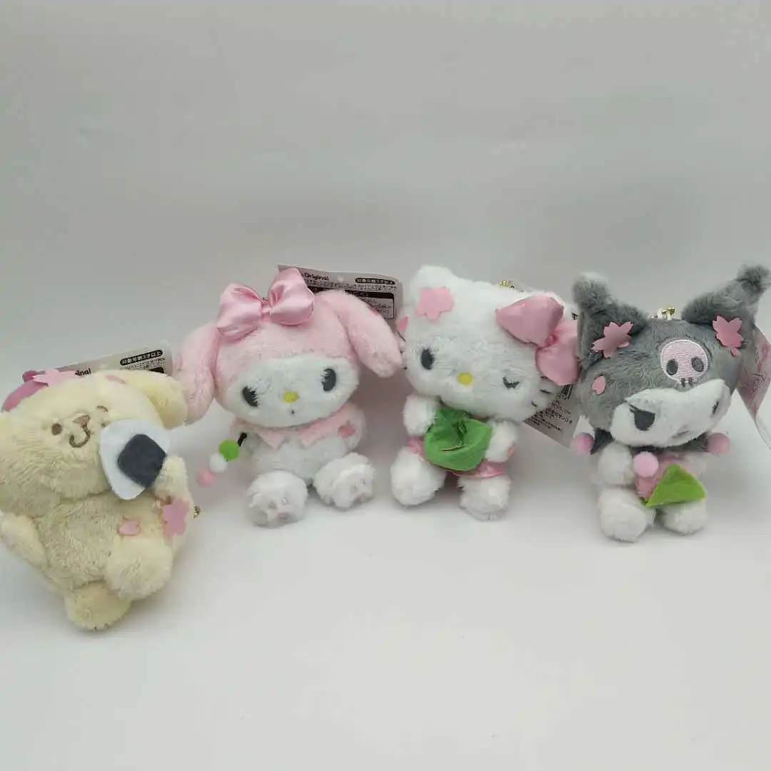 

Sanrio My Melody Pom Purin Hello Kitty милая плюшевая кукла Kuromi вишневый цвет брелок Kawaii пушистая мягкая искусственная кожа
