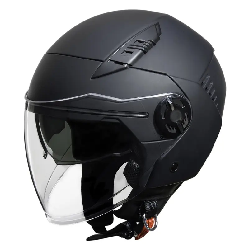 

New Sport Helmet Adult Open Face Helmet w/Shield DOT Approved 350 Viva - Matte Black, M