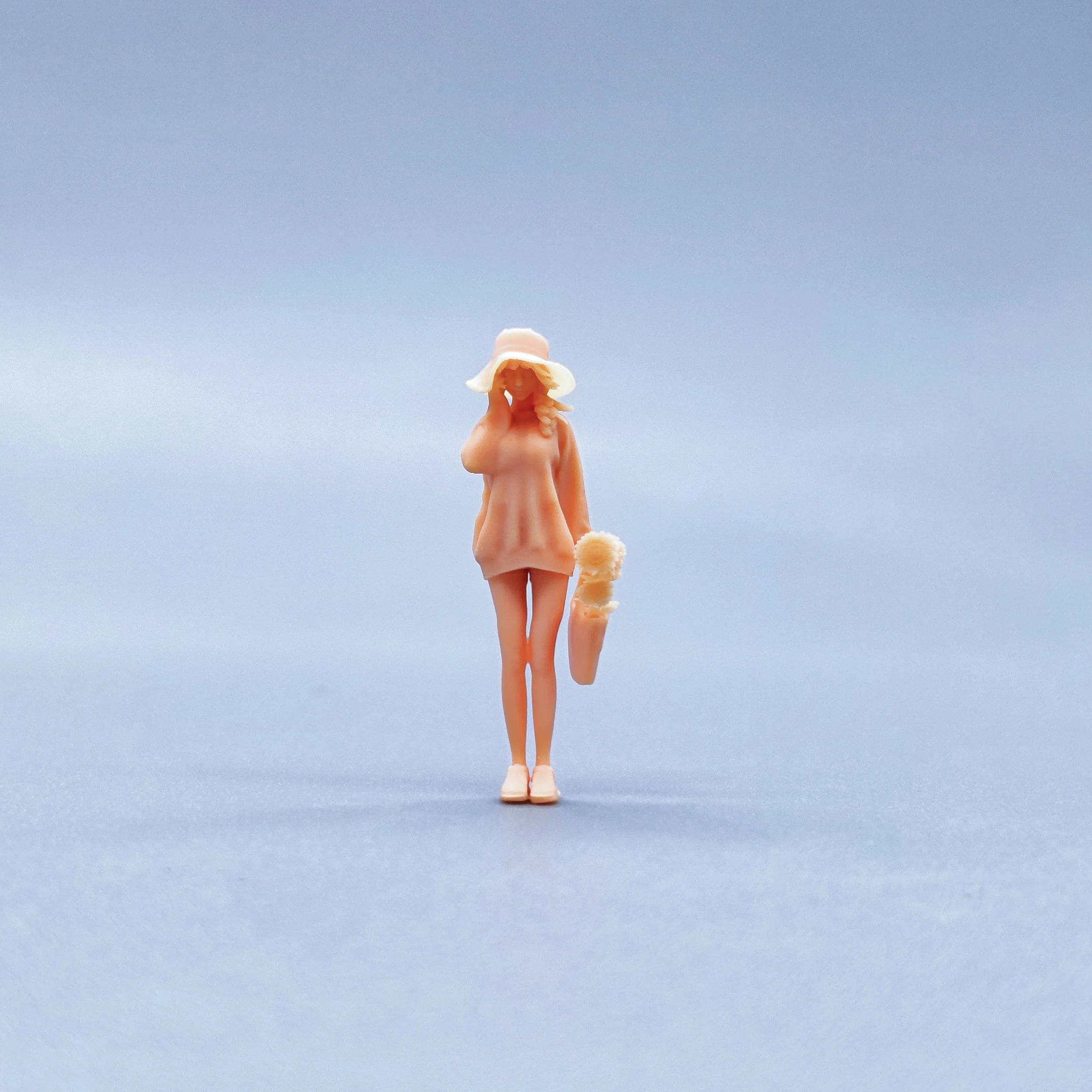 1/64 1/43 фигурки масштабная модель из смолы шляпа от солнца цветочная корзина