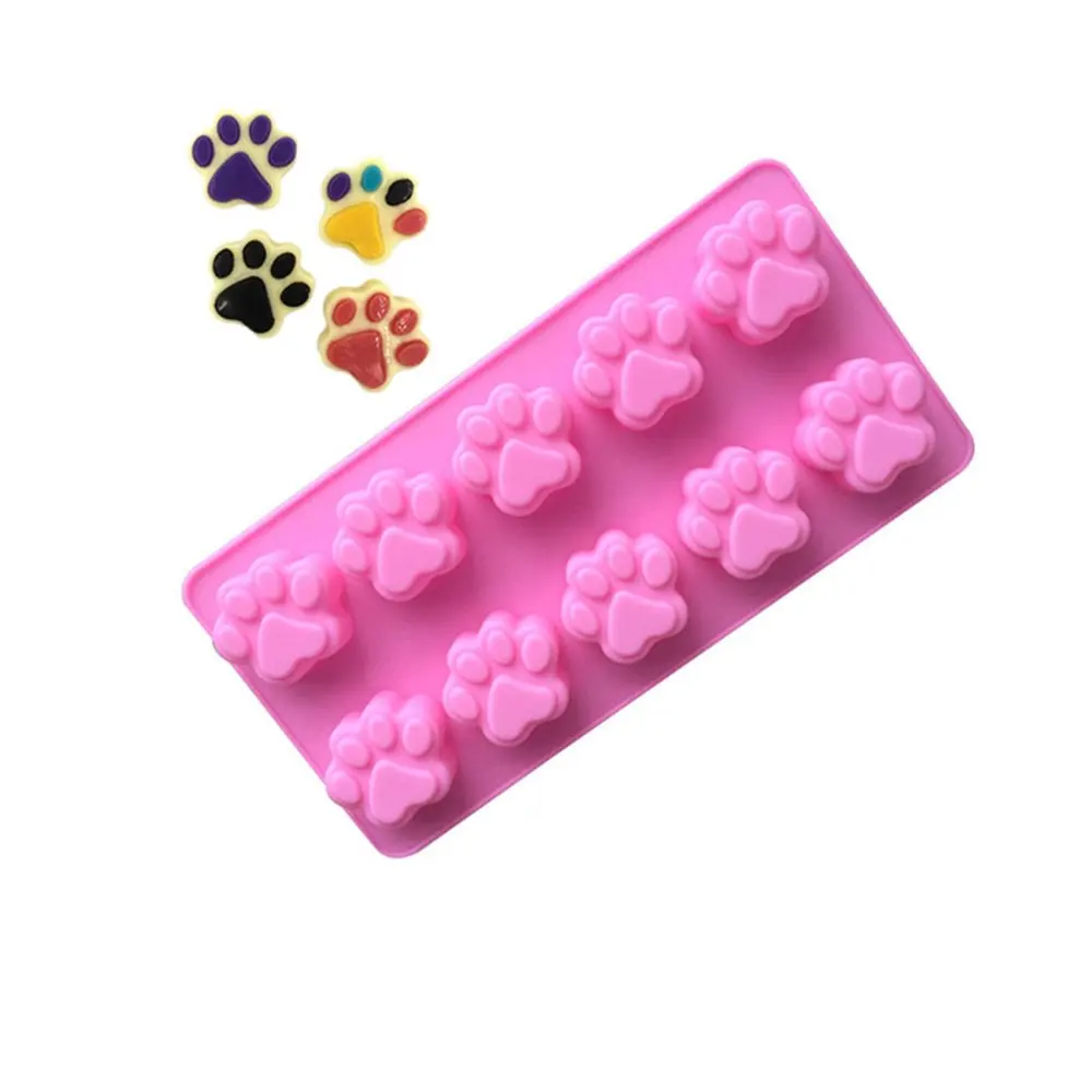 

10 Hole Cat Paw Silicone Mold Cake Decor DIY Handmade Soap Mold Chocolate Desserts Candy Cookies Baking 3D Bear Paw Fondant Mold